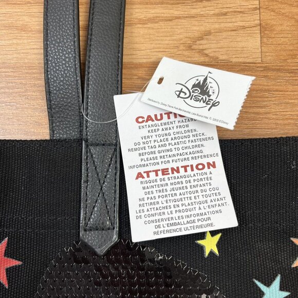 Walt Disney World Parks Halloween Mickey Sequin Pumpkin Canvas Tote Bag NEW - Picture 4 of 8